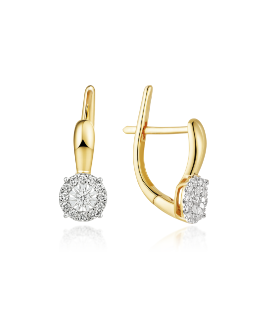 Yellow Gold earrings with diamonds