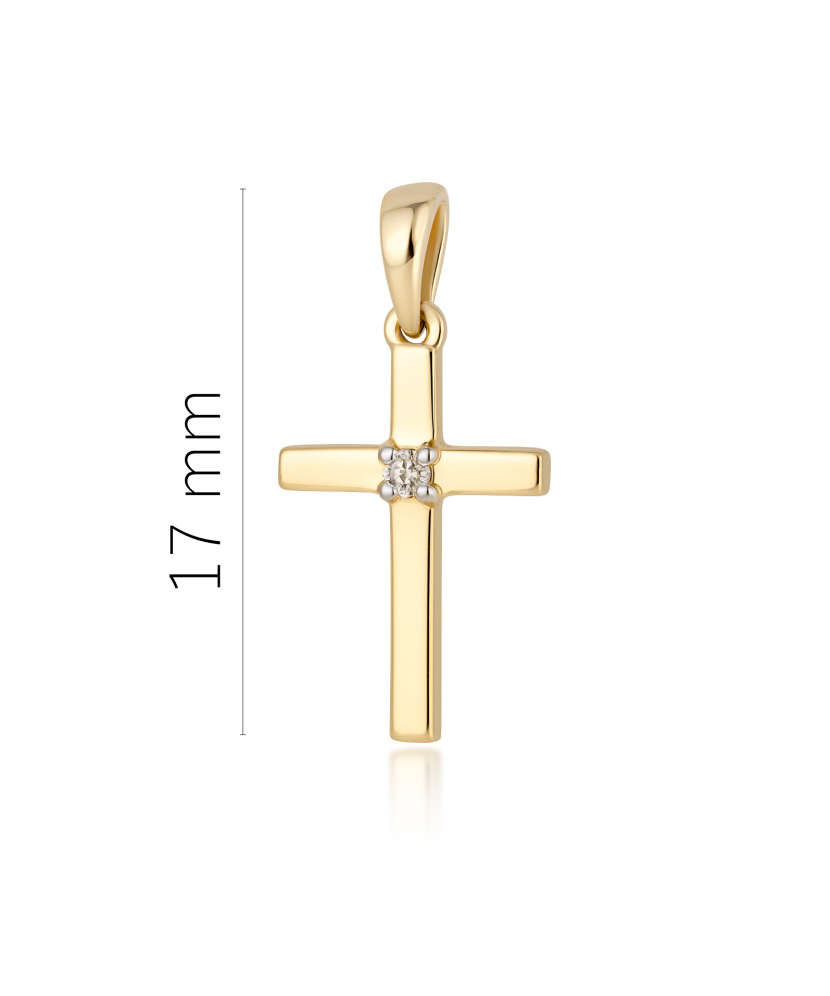 Yellow gold pendant with diamond "Cross"