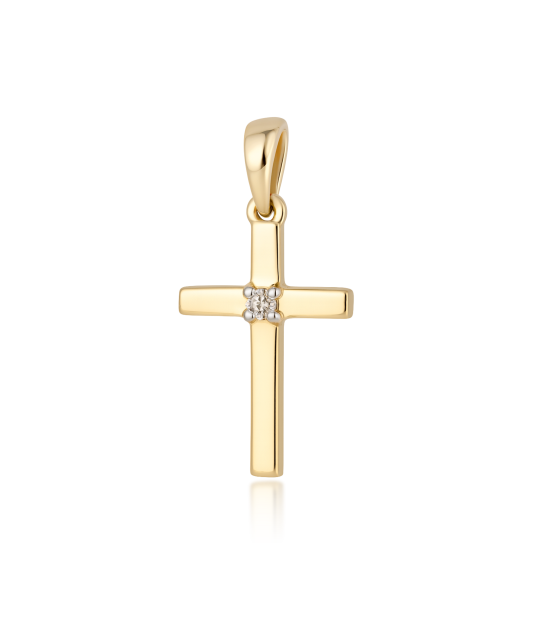 Yellow gold pendant with diamond "Cross"