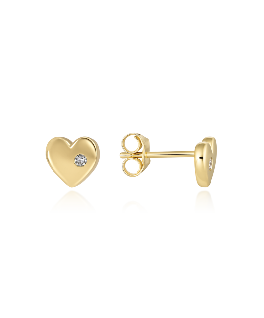 Keltaiset kultaiset korvakorut timanteilla