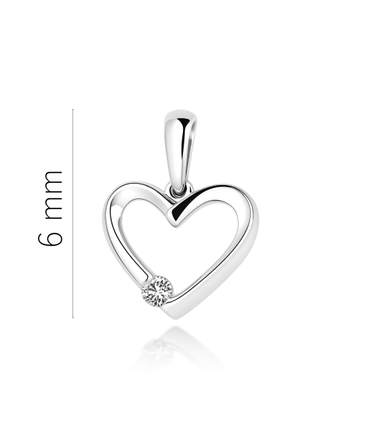 White gold pendant with diamonds "Heart"