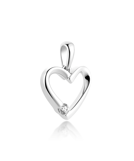 White gold pendant with diamonds "Heart"