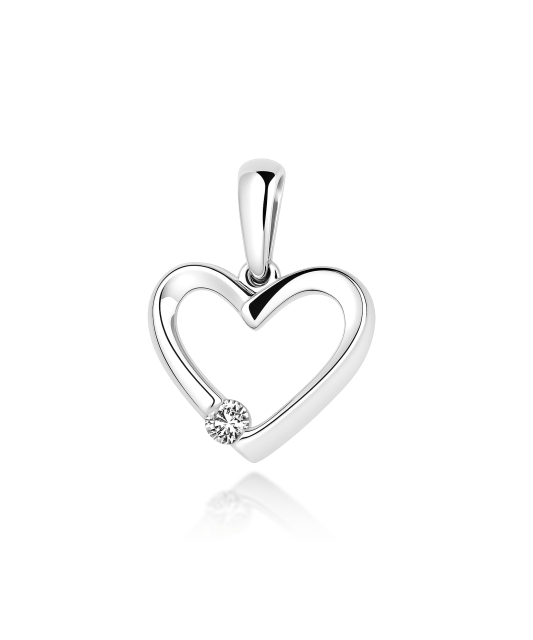 White gold pendant with diamonds "Heart"