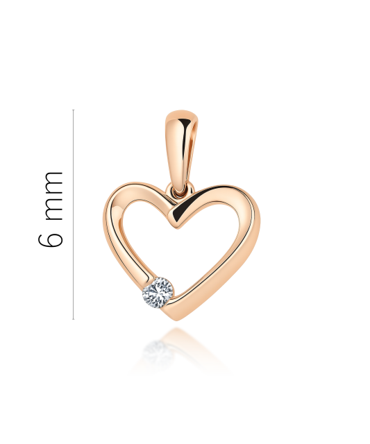 Gold pendant with diamond "Heart"