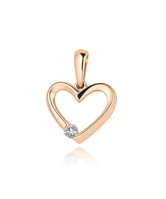 Gold pendant with diamond "Heart"