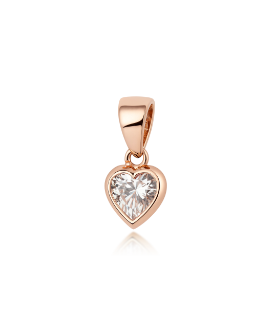 Gold pendant with zirconium "heart"