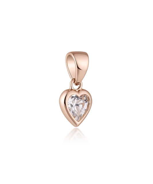 Gold pendant with zirconium "heart"