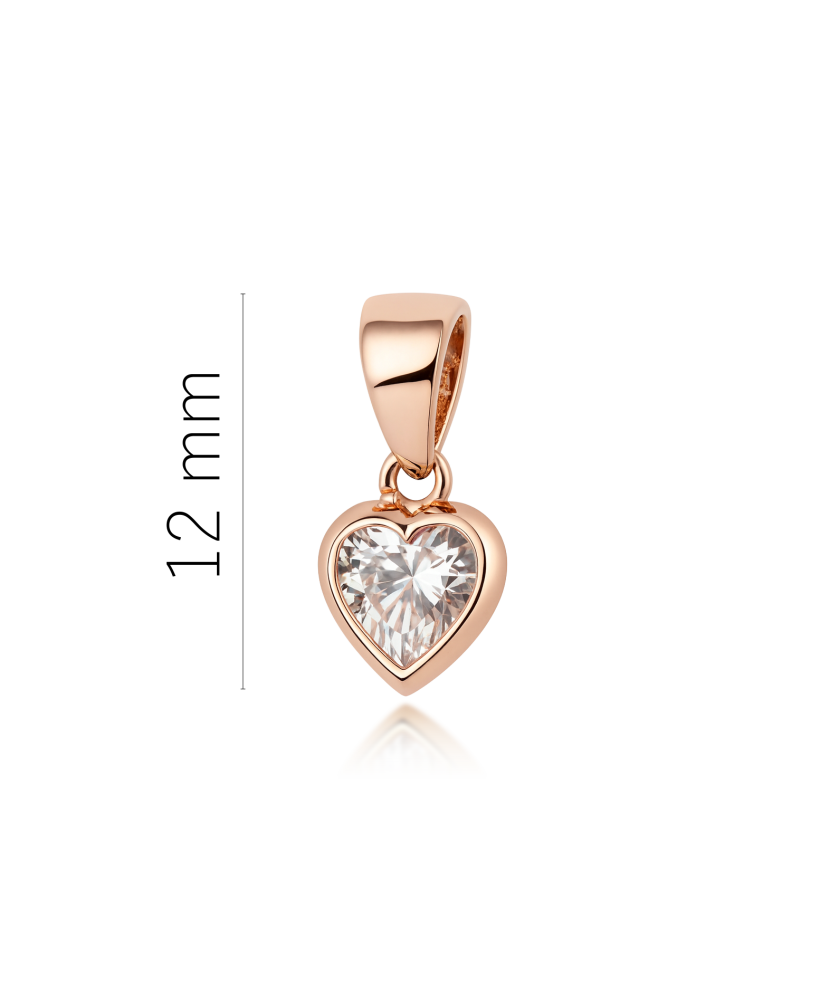 Gold pendant with zirconium "heart"