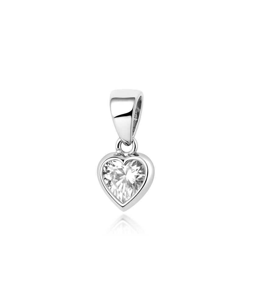White gold pendant with zirconium "heart"