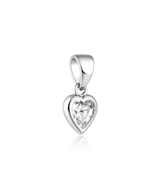 White gold pendant with zirconium "heart"