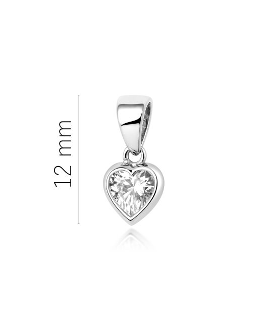 White gold pendant with zirconium "heart"