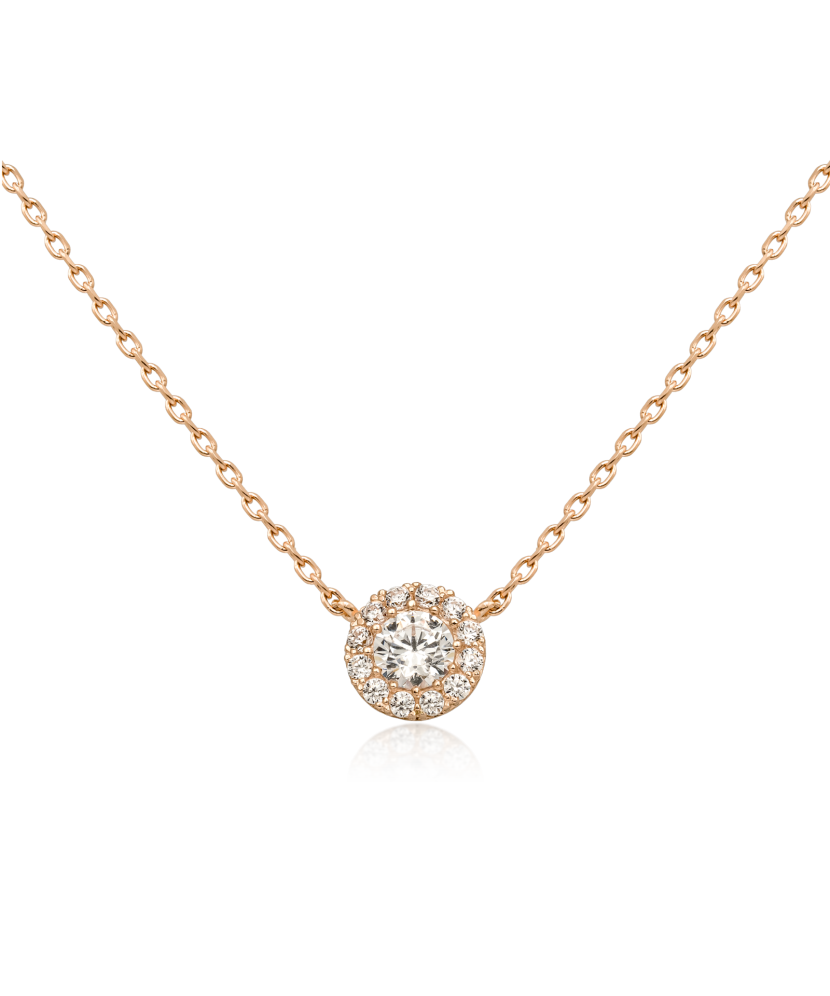 Gold chain with zirconium pendant