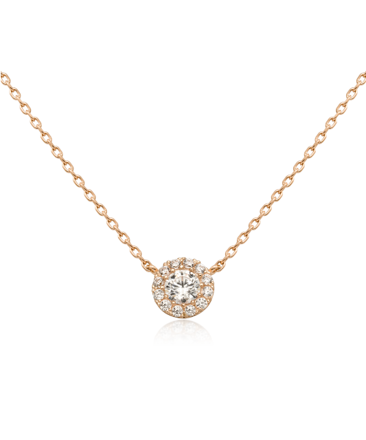 Gold chain with zirconium pendant