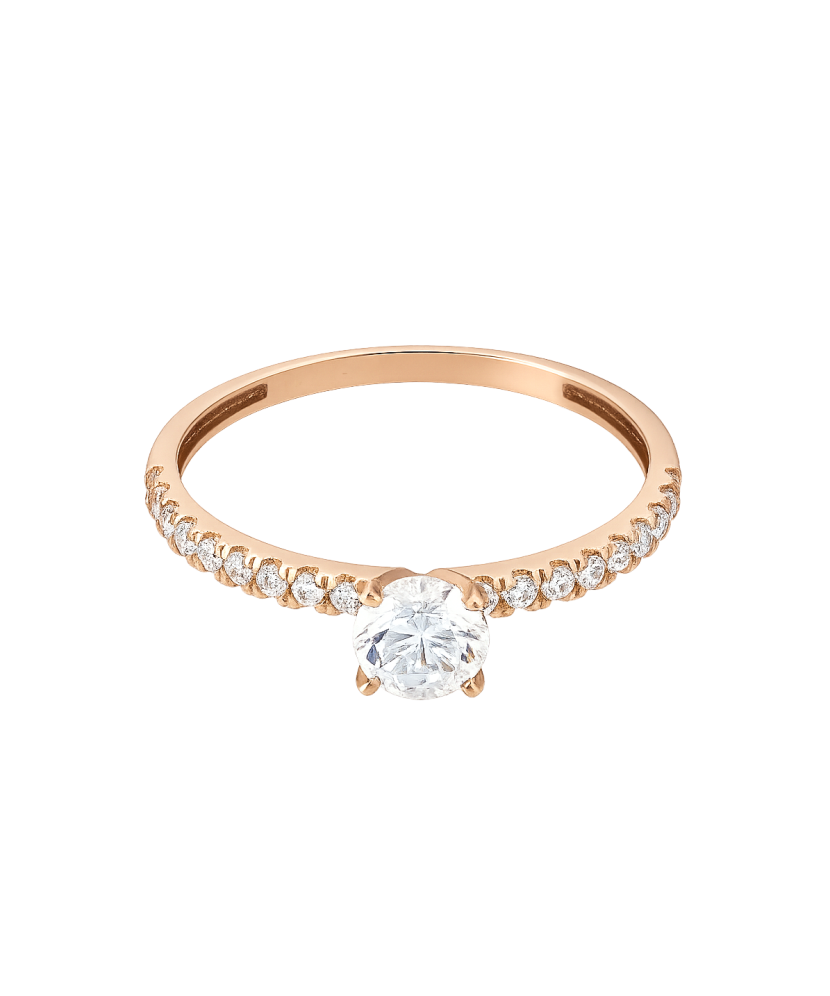 Gold ring with zircons