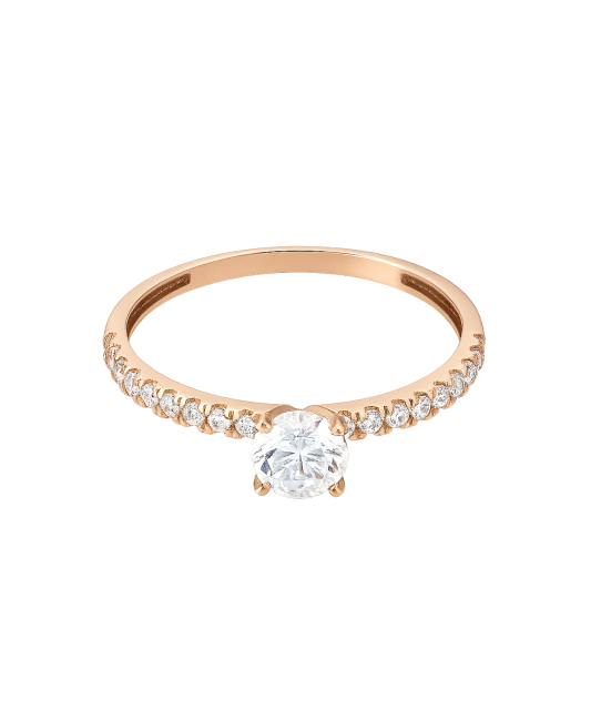 Gold ring with zircons