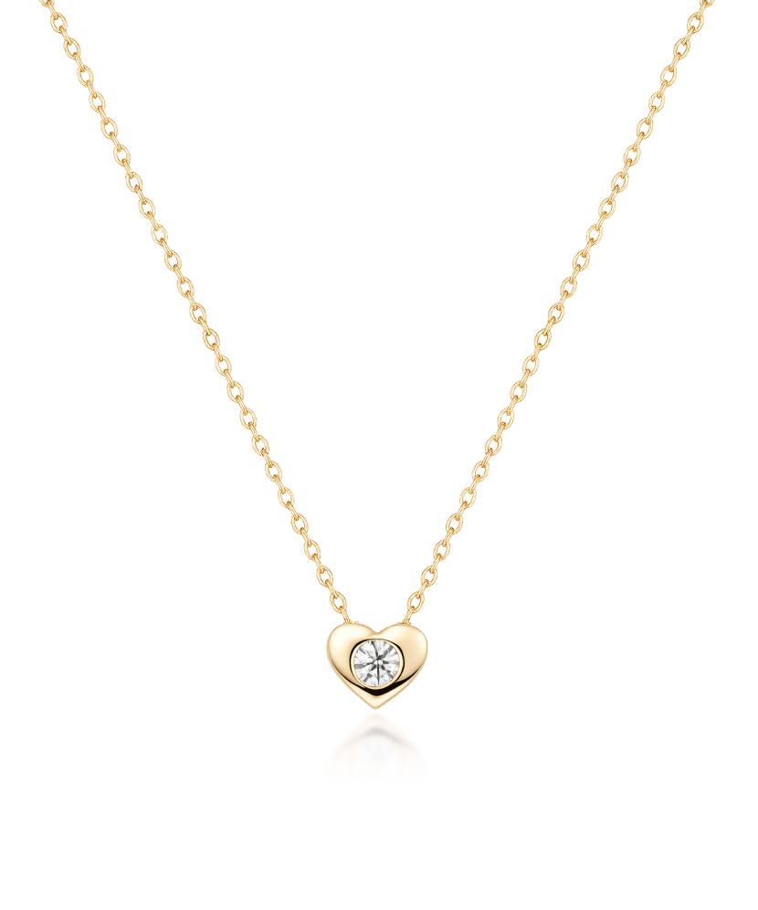 Yellow Gold chain with zirconium pendant  "Heart"