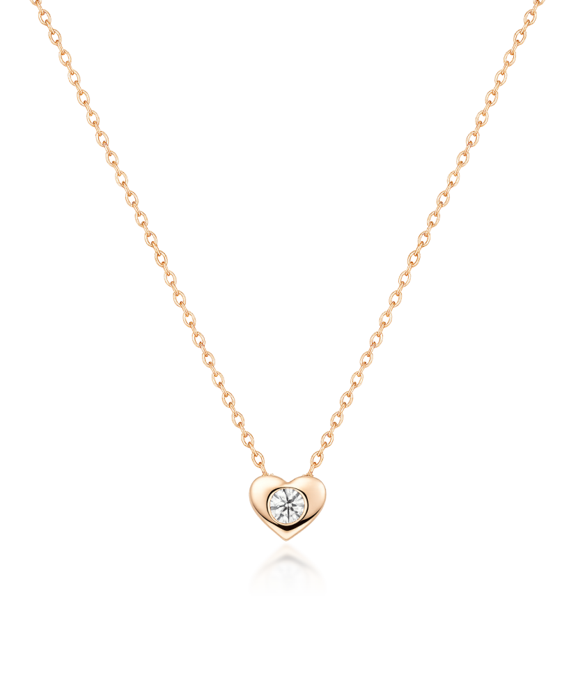 Gold chain with zirconium pendant "heart"