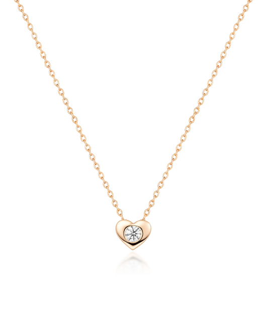 Gold chain with zirconium pendant "heart"