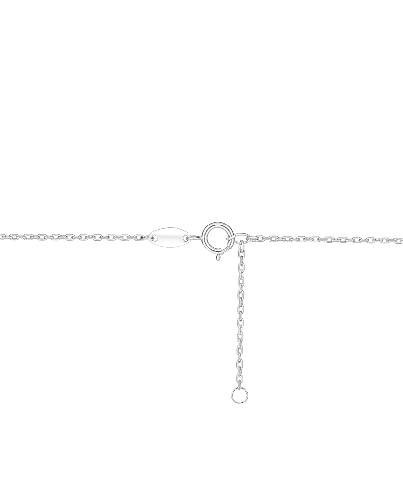 White Gold chain with zircon pendant "hear"