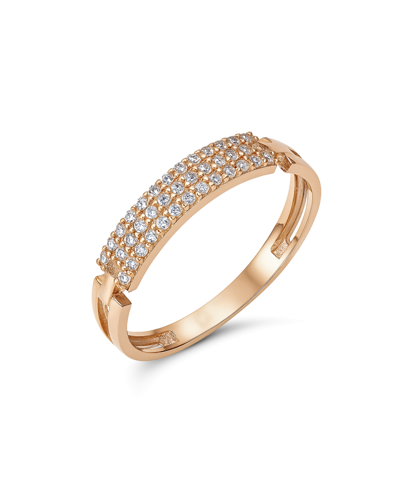Gold ring with zircons