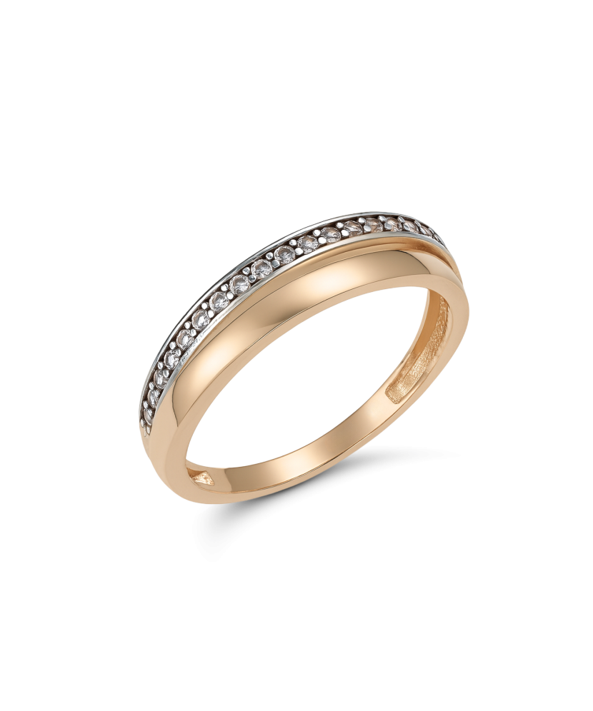 Gold ring with zircons