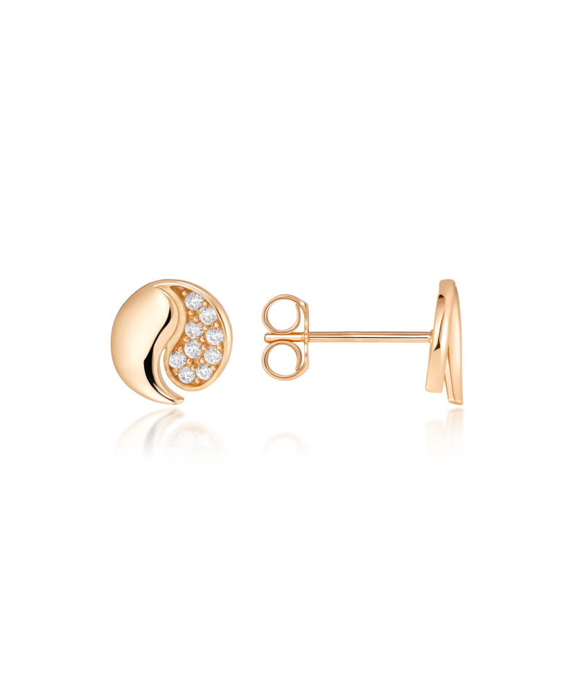 Gold earrings with zircons