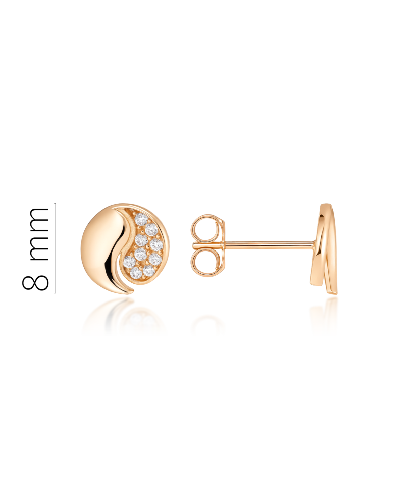 Gold earrings with zircons