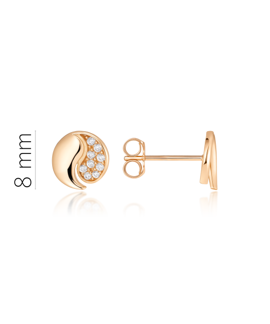 Gold earrings with zircons