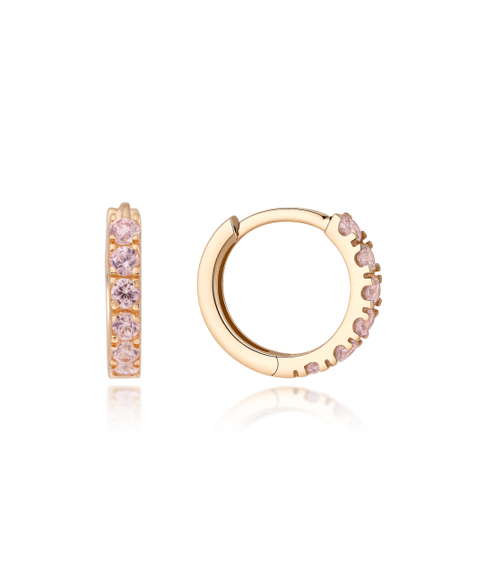 Gold earrings with zircons