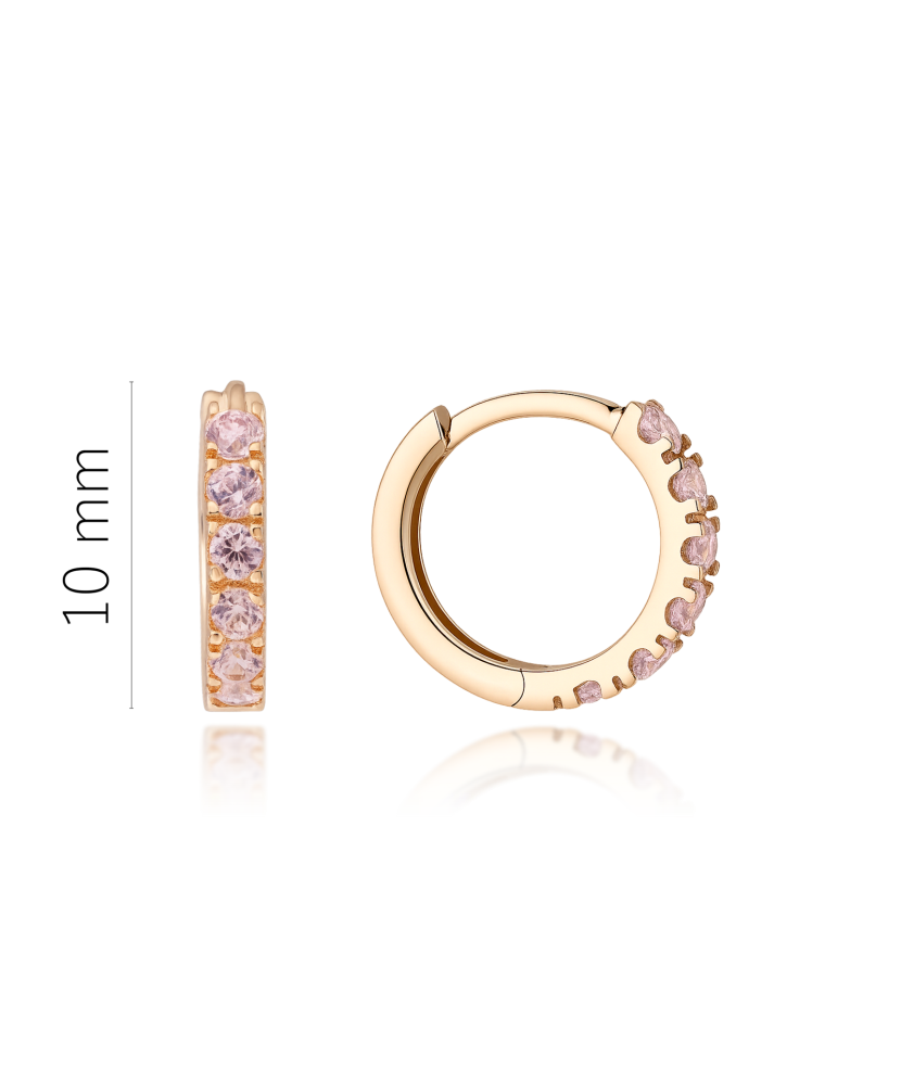 Gold earrings with zircons