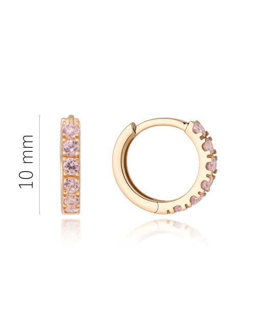 Gold earrings with zircons