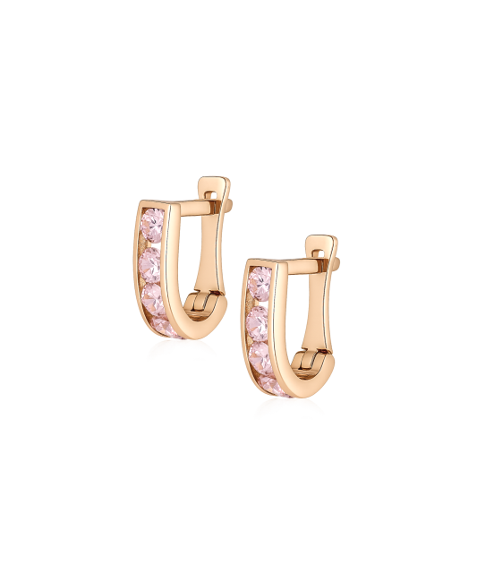 Gold earrings with zircons