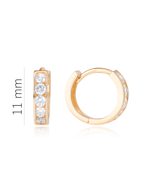 Gold earrings with zircons