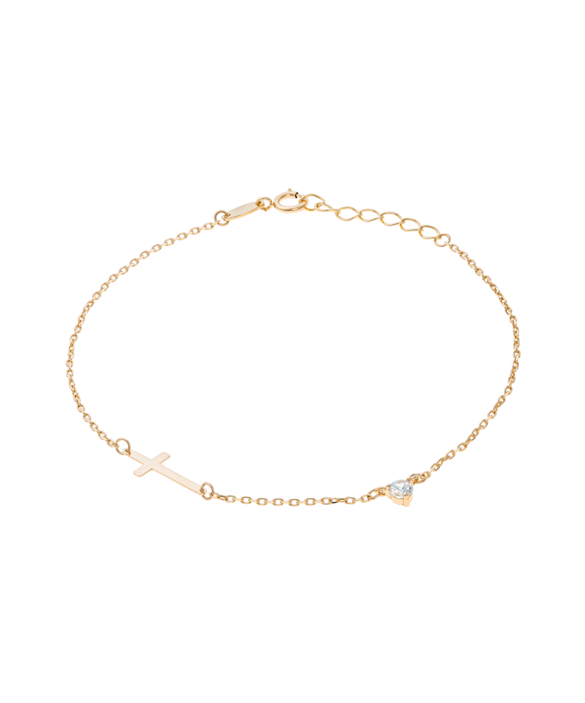 Gold bracelet with zirconium