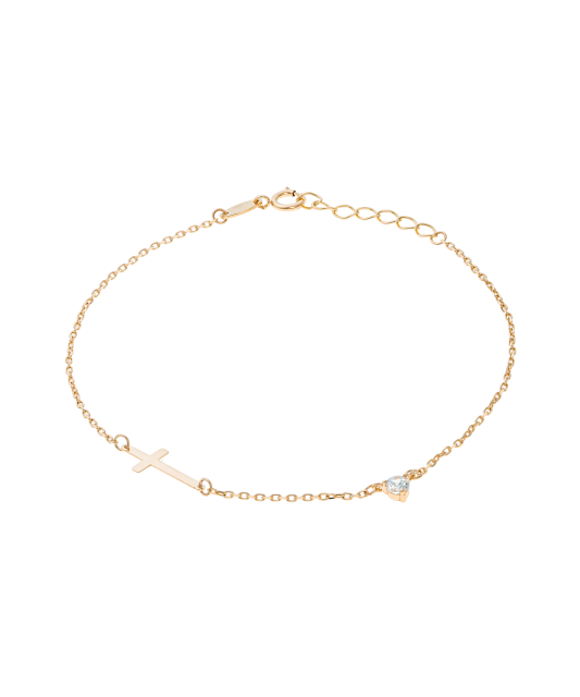 Gold bracelet with zirconium
