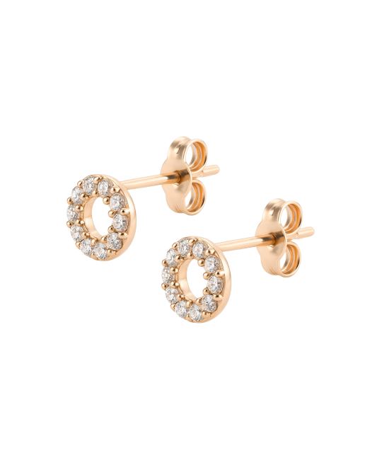 Gold earrings with zircons