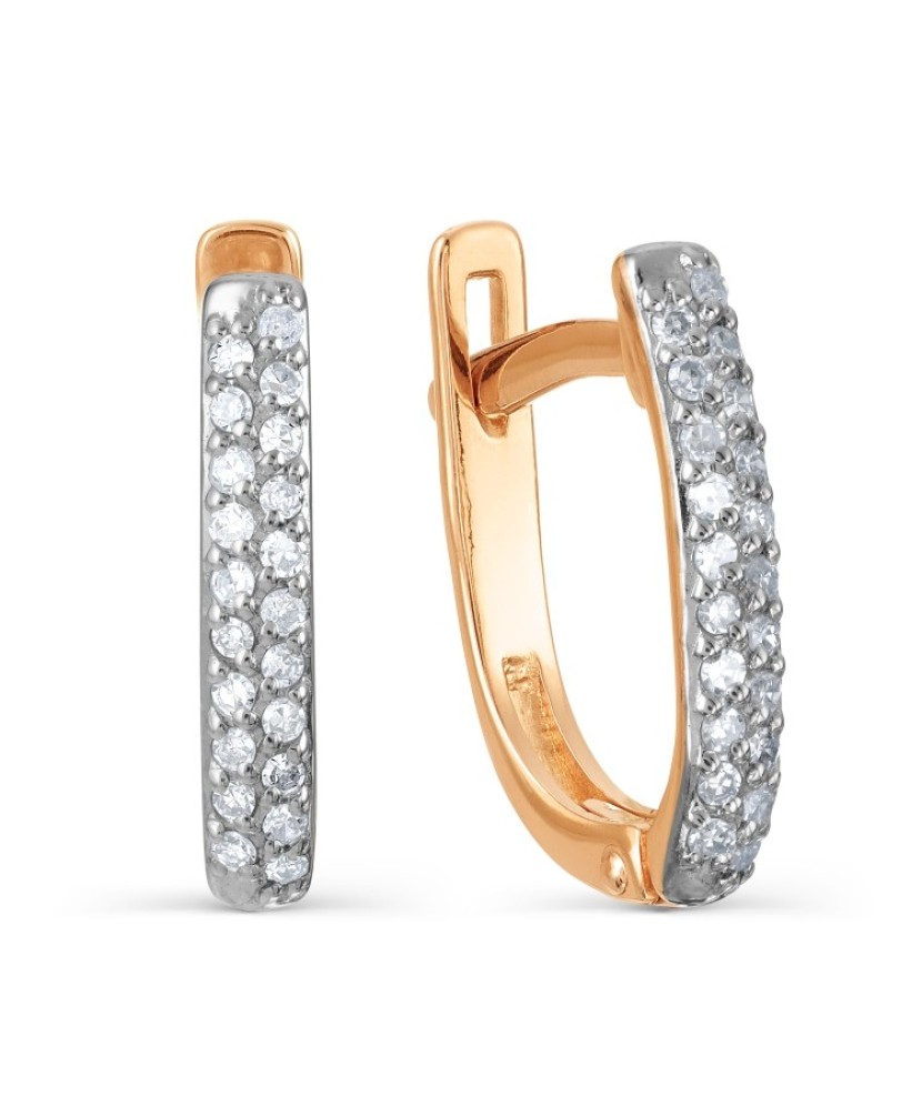 Gold earrings with diamonds