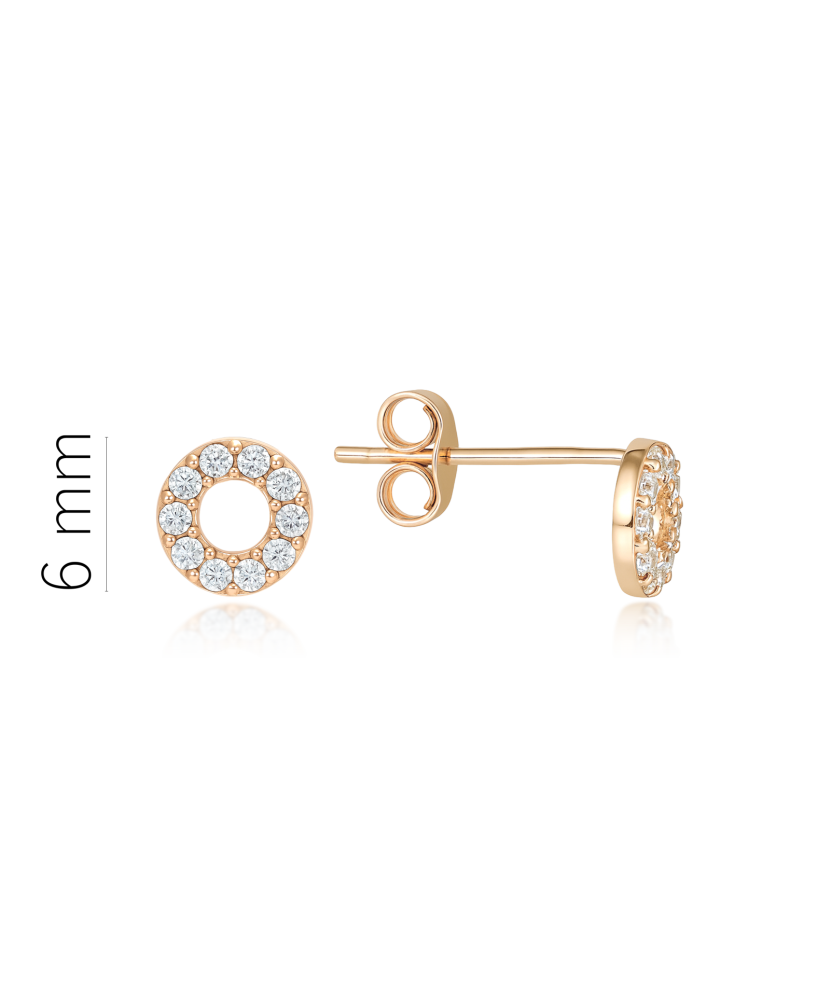 Gold earrings with zircons
