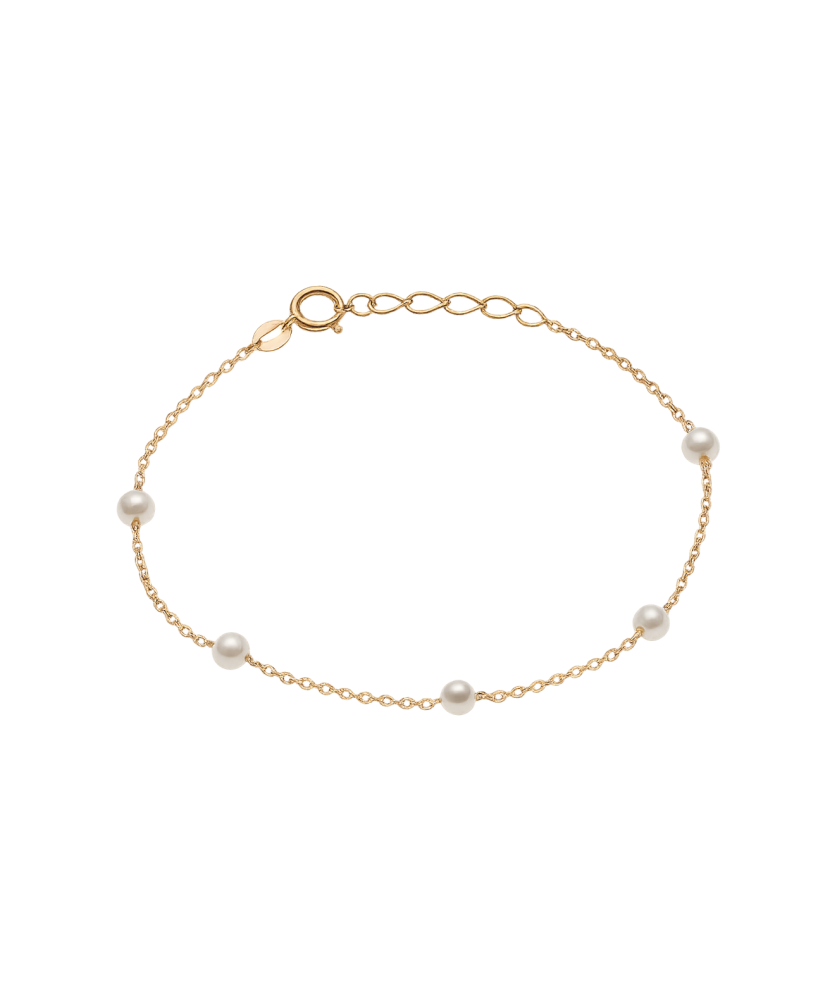 Gold bracelet with pearls