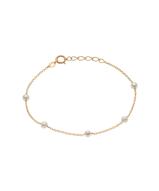 Gold bracelet with pearls