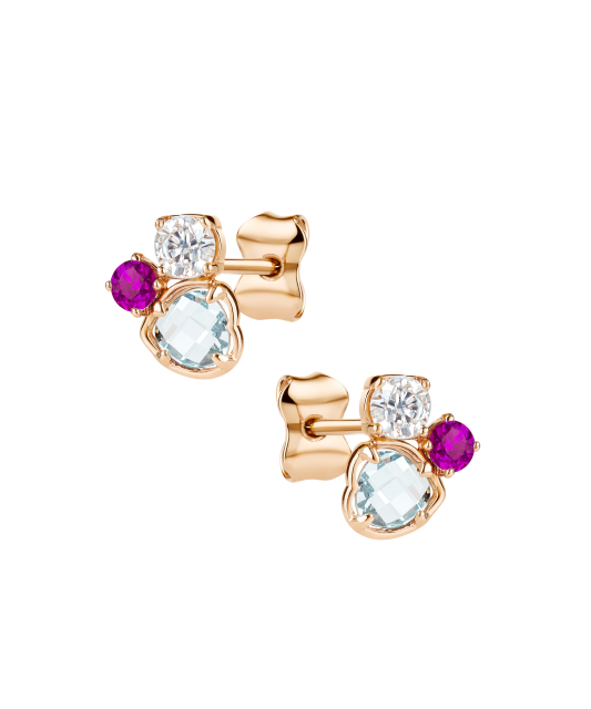 Gold earrings with zircons
