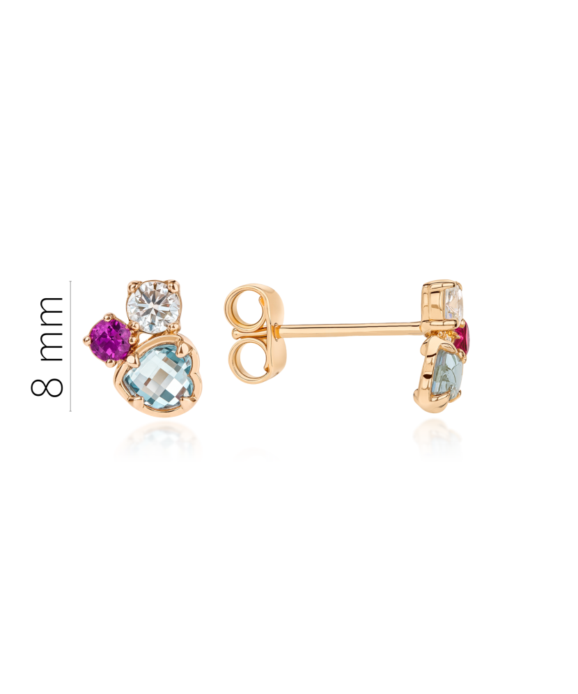 Gold earrings with zircons