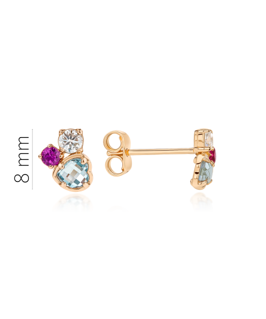 Gold earrings with zircons