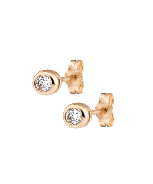 Gold earrings with zircons