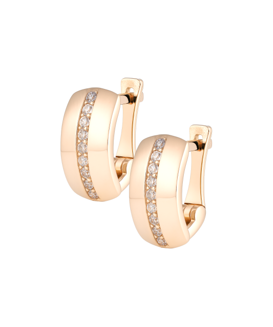 Gold earrings with zircons