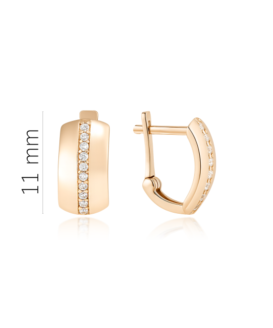 Gold earrings with zircons