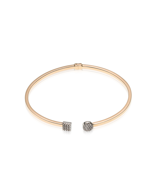 Gold bracelet with zircons