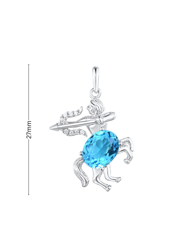 Sterling silver pendant with zircons