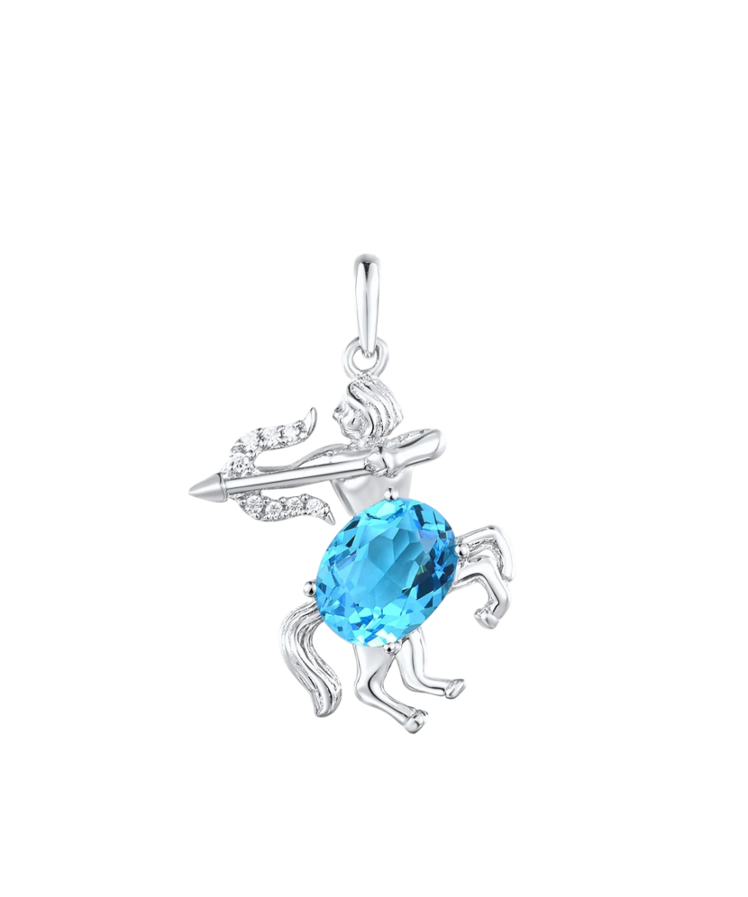 Sterling silver pendant with zircons