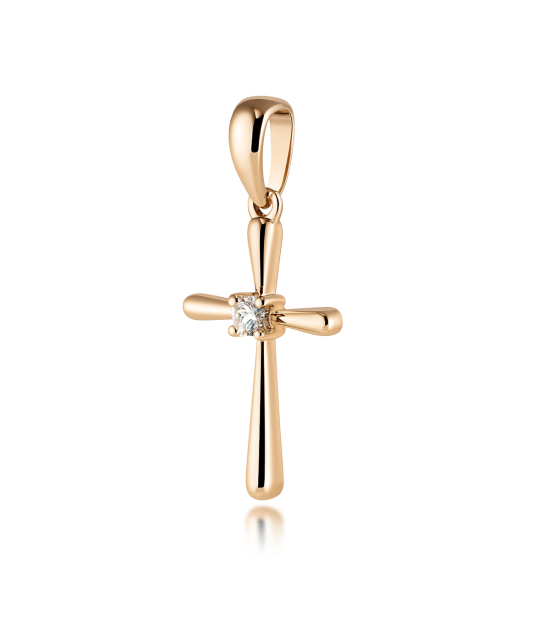Gold pendant with diamonds "Cross"